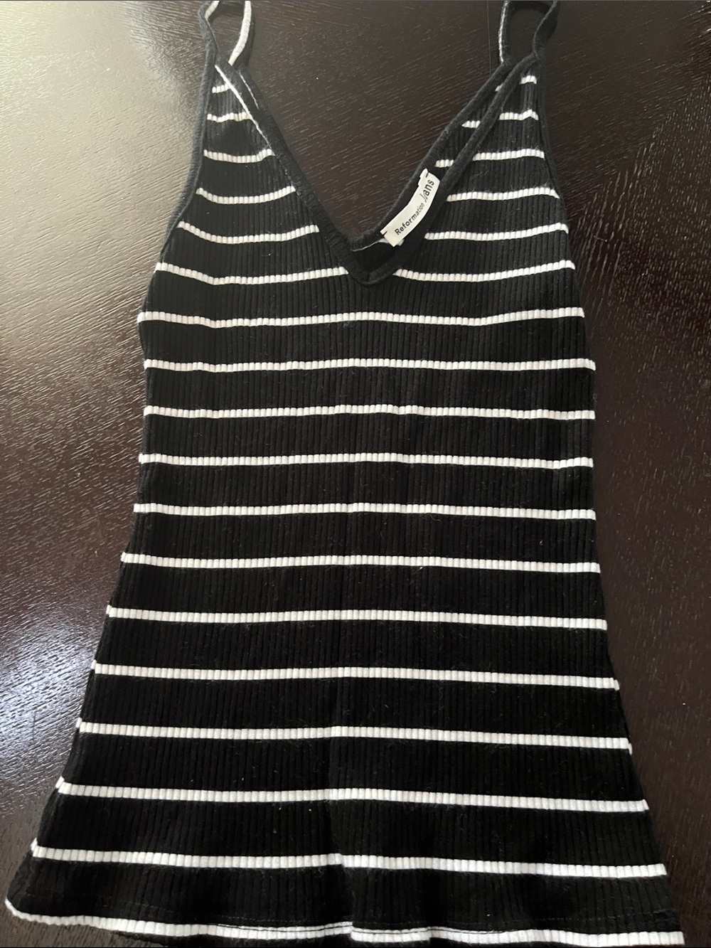 Reformation Jeans black and white striped tank